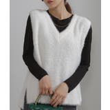 シャギーニット サイドスリット Vネック ベスト | Pumpkin  Port | 詳細画像18 