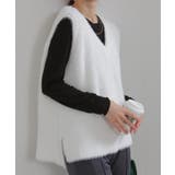 シャギーニット サイドスリット Vネック ベスト | Pumpkin  Port | 詳細画像23 