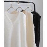 シャギーニット サイドスリット Vネック ベスト | Pumpkin  Port | 詳細画像25 