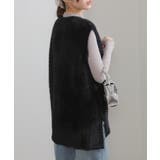 シャギーニット サイドスリット Vネック ベスト | Pumpkin  Port | 詳細画像8 