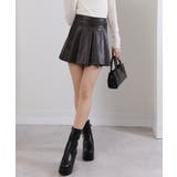 ベルト付 合成皮革 プリーツミニスカート インパン付 | Pumpkin  Port | 詳細画像14 