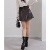 ベルト付 合成皮革 プリーツミニスカート インパン付 | Pumpkin  Port | 詳細画像18 