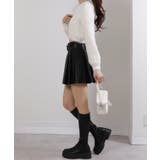 ベルト付 合成皮革 プリーツミニスカート インパン付 | Pumpkin  Port | 詳細画像8 