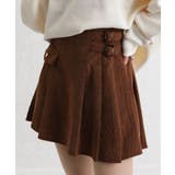 コーデュロイ サイドベルト付 プリーツミニスカート | Pumpkin  Port | 詳細画像4 