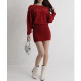 パール×ビジュー 付 ドルマン袖 ニットミニワンピース  | Pumpkin  Port | 詳細画像16 