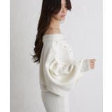 パール×ビジュー 付 ドルマン袖 ニットミニワンピース  | Pumpkin  Port | 詳細画像23 