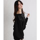 パール×ビジュー 付 ドルマン袖 ニットミニワンピース  | Pumpkin  Port | 詳細画像28 