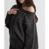 パール×ビジュー 付 ドルマン袖 ニットミニワンピース  | Pumpkin  Port | 詳細画像5 