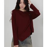 ワンポイント プレート付 裏起毛 アシメデザイン 長袖Tシャツ | Pumpkin  Port | 詳細画像19 