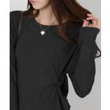 ワンポイント プレート付 裏起毛 アシメデザイン 長袖Tシャツ | Pumpkin  Port | 詳細画像25 