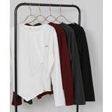 ワンポイント プレート付 裏起毛 アシメデザイン 長袖Tシャツ | Pumpkin  Port | 詳細画像33 