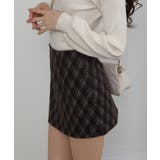 バイアス チェック 台形型 ミニスカート インパン付 | Pumpkin  Port | 詳細画像7 