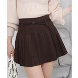 ベルト付 細プリーツ 台形ミニスカート（インパン付） | Pumpkin  Port | 詳細画像2 