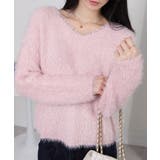 ラメ シャギー Vネック 長袖ニット トップス | Pumpkin Port | 詳細画像11