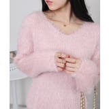 ラメ シャギー Vネック 長袖ニット トップス | Pumpkin Port | 詳細画像12