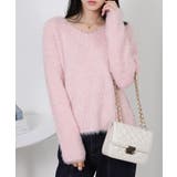 ラメ シャギー Vネック 長袖ニット トップス | Pumpkin Port | 詳細画像13