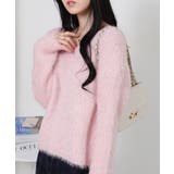 ラメ シャギー Vネック 長袖ニット トップス | Pumpkin Port | 詳細画像15