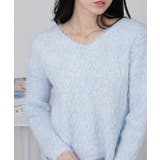 ラメ シャギー Vネック 長袖ニット トップス | Pumpkin Port | 詳細画像18