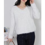 ラメ シャギー Vネック 長袖ニット トップス | Pumpkin Port | 詳細画像2