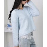 ラメ シャギー Vネック 長袖ニット トップス | Pumpkin Port | 詳細画像22