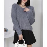 ラメ シャギー Vネック 長袖ニット トップス | Pumpkin Port | 詳細画像24