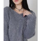 ラメ シャギー Vネック 長袖ニット トップス | Pumpkin Port | 詳細画像25