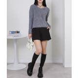 ラメ シャギー Vネック 長袖ニット トップス | Pumpkin Port | 詳細画像26