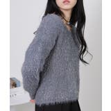 ラメ シャギー Vネック 長袖ニット トップス | Pumpkin Port | 詳細画像29