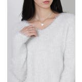 ラメ シャギー Vネック 長袖ニット トップス | Pumpkin Port | 詳細画像3