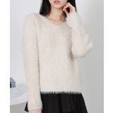 ラメ シャギー Vネック 長袖ニット トップス | Pumpkin Port | 詳細画像30