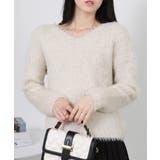 ラメ シャギー Vネック 長袖ニット トップス | Pumpkin Port | 詳細画像31