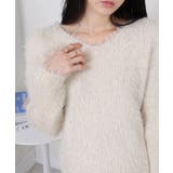 ラメ シャギー Vネック 長袖ニット トップス | Pumpkin Port | 詳細画像32