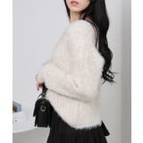 ラメ シャギー Vネック 長袖ニット トップス | Pumpkin Port | 詳細画像34