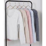 ラメ シャギー Vネック 長袖ニット トップス | Pumpkin Port | 詳細画像35