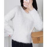 ラメ シャギー Vネック 長袖ニット トップス | Pumpkin Port | 詳細画像5