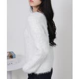 ラメ シャギー Vネック 長袖ニット トップス | Pumpkin Port | 詳細画像6