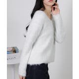 ラメ シャギー Vネック 長袖ニット トップス | Pumpkin Port | 詳細画像9