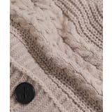 ケーブルニット デニム使い ビッグボタン ロングカーデ | Pumpkin  Port | 詳細画像26 