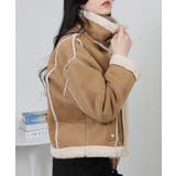 Wベルト フェイクファームートンコート ブルゾン | Pumpkin  Port | 詳細画像4 