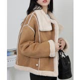 Wベルト フェイクファームートンコート ブルゾン | Pumpkin  Port | 詳細画像8 