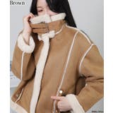 ブラウン | Wベルト フェイクファームートンコート ブルゾン | Pumpkin  Port