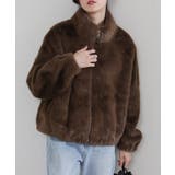 フェイクファー スタンドカラー ジップアップ ポケ付きブルゾン | Pumpkin  Port | 詳細画像9 