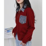 デニム使い Wジップ 襟付きカーディガン | Pumpkin Port | 詳細画像11