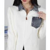 デニム使い Wジップ 襟付きカーディガン | Pumpkin Port | 詳細画像15