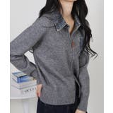 デニム使い Wジップ 襟付きカーディガン | Pumpkin Port | 詳細画像23