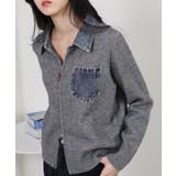 デニム使い Wジップ 襟付きカーディガン | Pumpkin Port | 詳細画像24