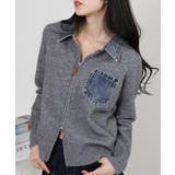 デニム使い Wジップ 襟付きカーディガン | Pumpkin Port | 詳細画像25