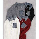 デニム使い Wジップ 襟付きカーディガン | Pumpkin Port | 詳細画像26