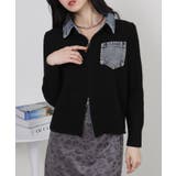 デニム使い Wジップ 襟付きカーディガン | Pumpkin Port | 詳細画像4