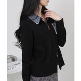 デニム使い Wジップ 襟付きカーディガン | Pumpkin Port | 詳細画像5